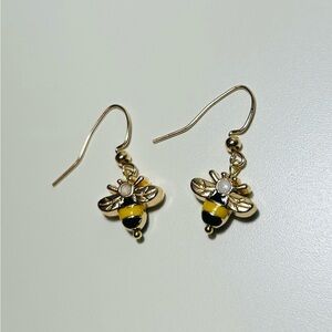 Gold and Yellow Bee Earrings